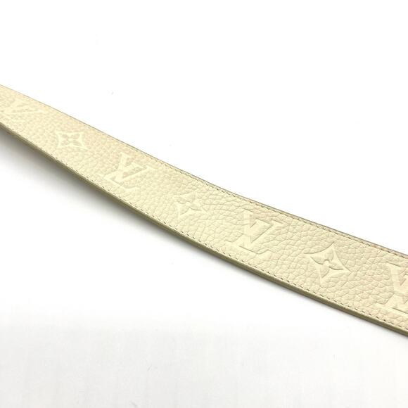 Size 95CM - Louis Vuitton San Tulle White Leather Men's Belt - Picture 4 of 6